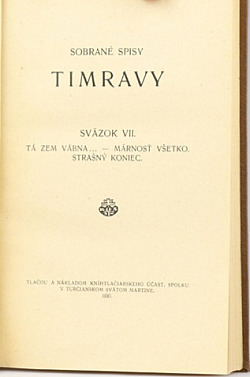 Sobrané spisy Timravy VII