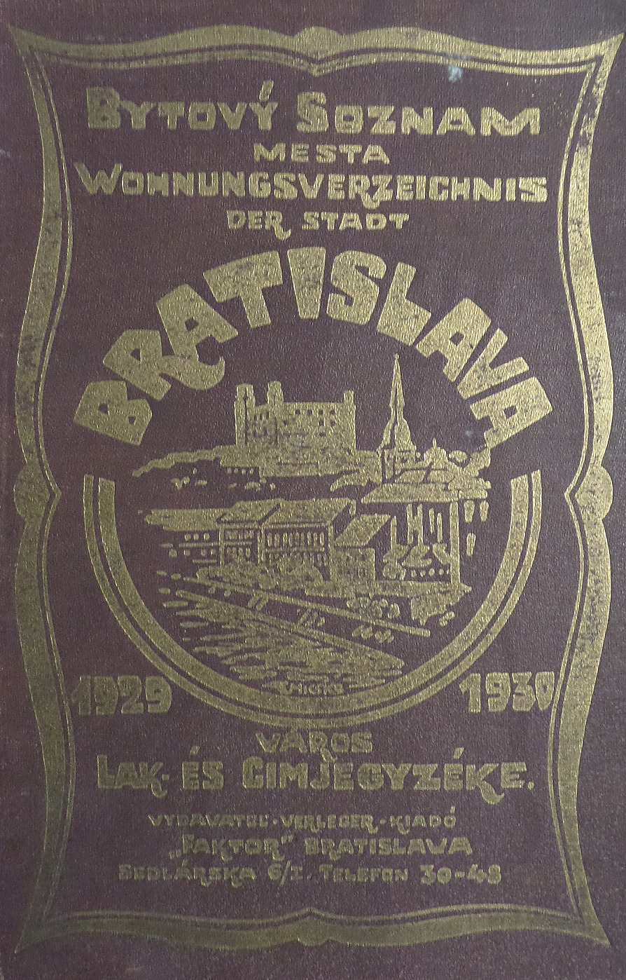 Bytový zoznam mesta Bratislava 1929 - 1930