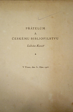 Přátelům a českému bibliofilstvu