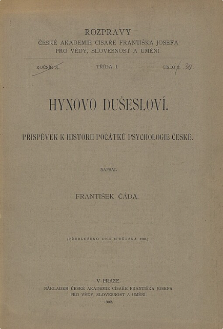 Hynovo dušesloví: Příspěvek k historii počátků psychologie české