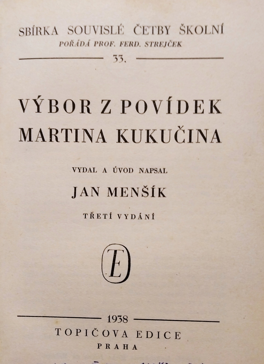 Výbor z povídek Martina Kukučina
