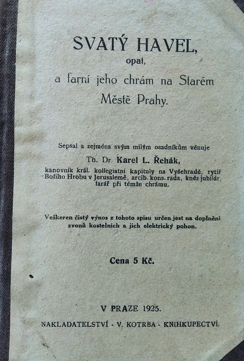 Svatý Havel, opat, a farní jeho chrám na Starém Městě Prahy