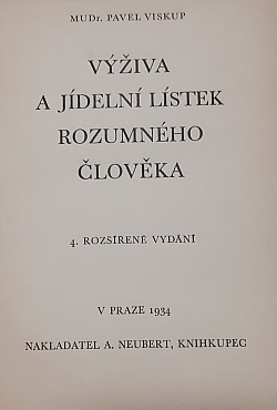 Výživa a jídelní lístek rozumného člověka