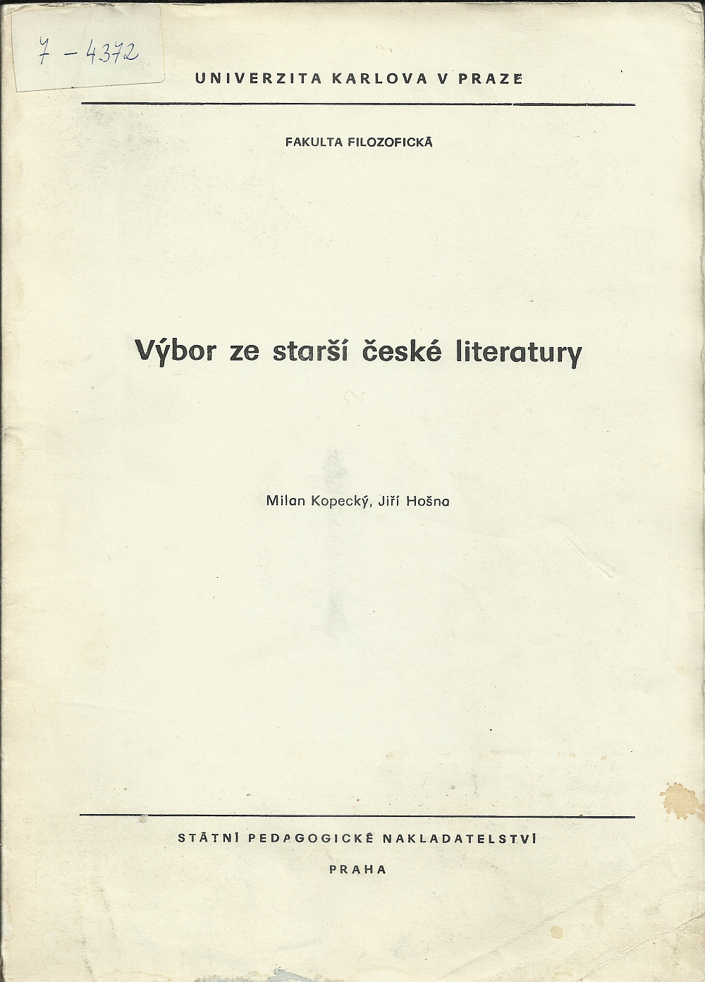 Výbor ze starší české literatury