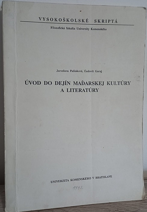 Úvod do dejín maďarskej kultúry a literatúry