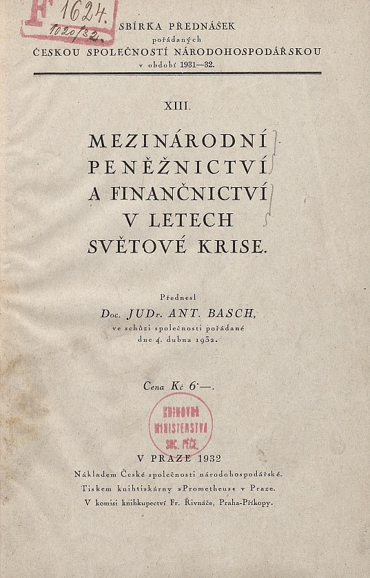 Mezinárodní peněžnictví a finančnictví v letech světové krise