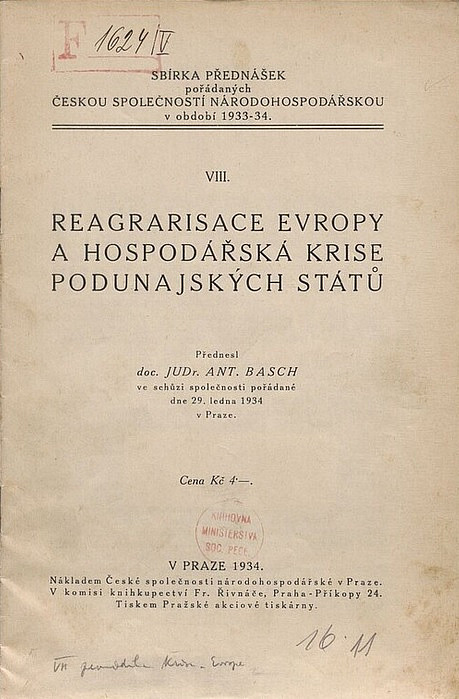 Reagrarisace Evropy a hospodářská krise podunajských států