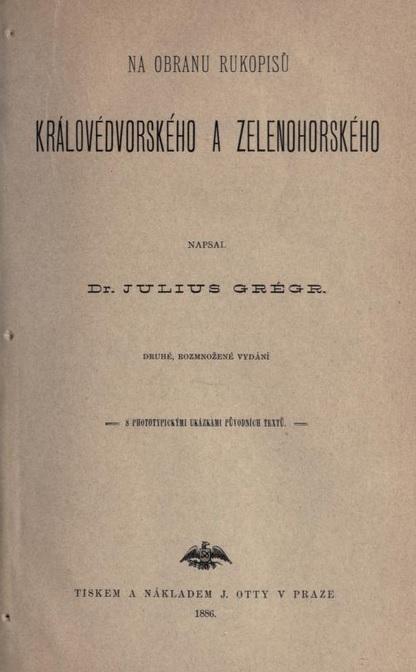 Na obranu rukopisů Královédvorského a Zelenohorského