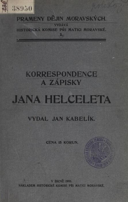 Korrespondence a zápisky Jana Helceleta