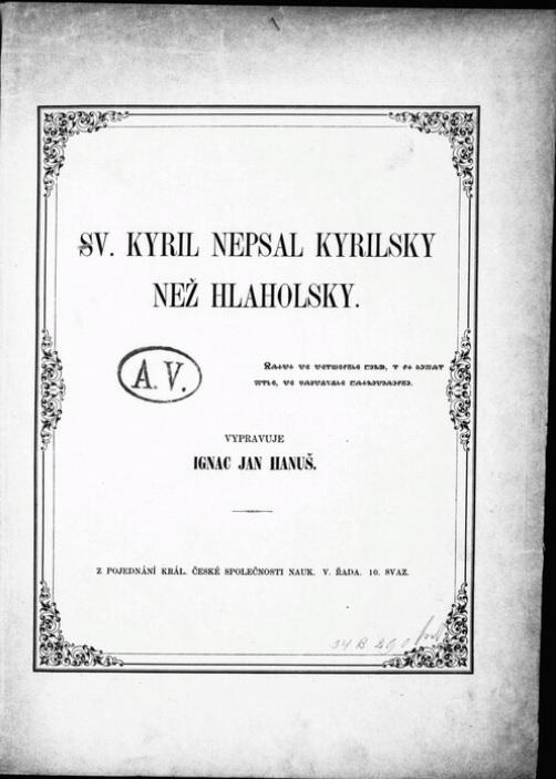 Sv. Kyril nepsal kyrilsky než hlaholsky