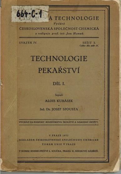 Technologie pekařství. Díl I