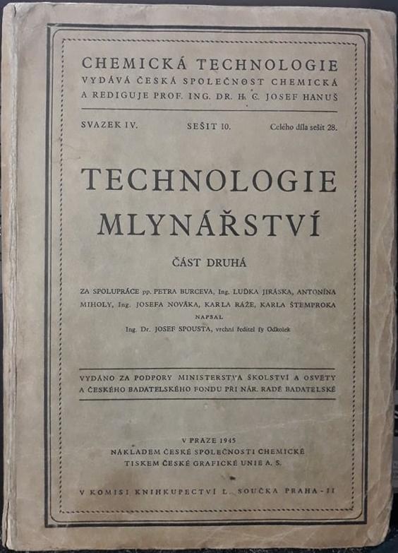 Technologie mlynářství. Díl II