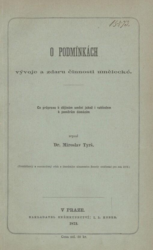 O podmínkách vývoje a zdaru činnosti umělecké