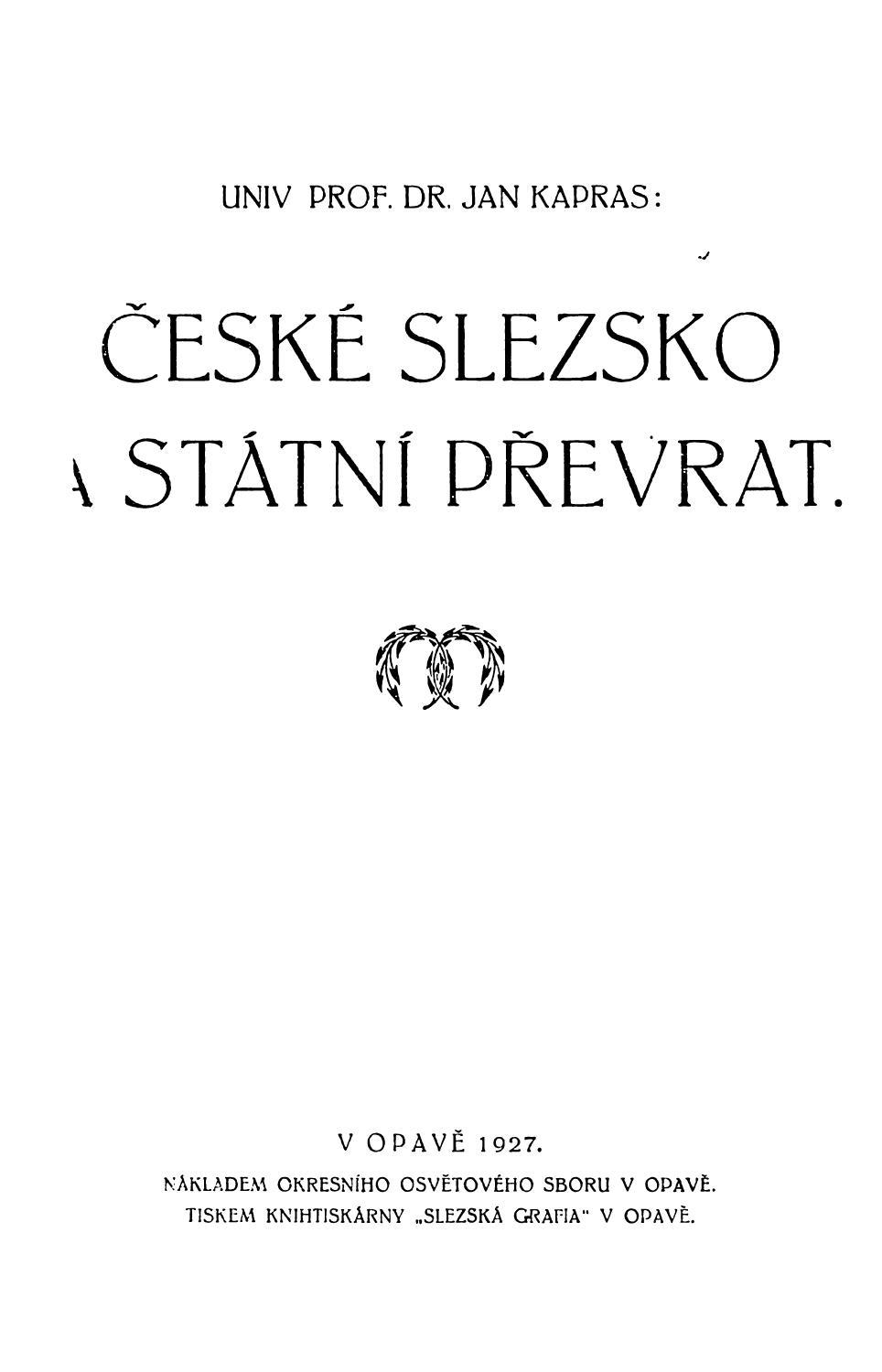 České Slezsko a státní převrat