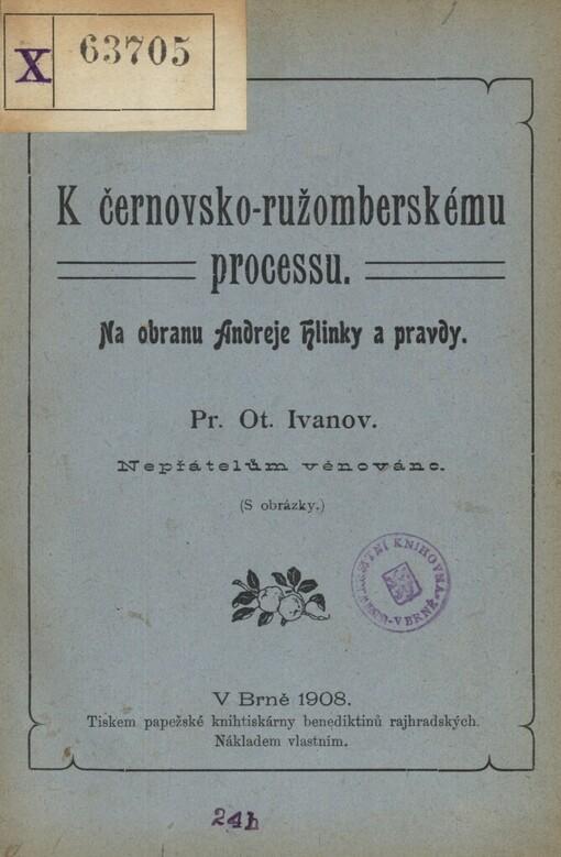 K černovsko-ružomberskému procesu: Na obranu Andreje Hlinky a pravdy