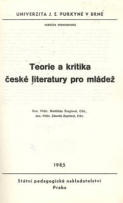 Teorie a kritika české literatury pro mládež