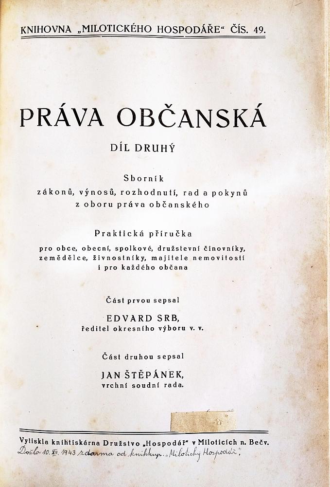 Práva občanská. Díl druhý