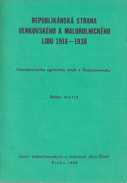 Republikánská strana venkovského a malorolnického lidu 1918-1938