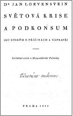 Světová krise a podkonsum: (Ku sporu o příčinách a nápravě)