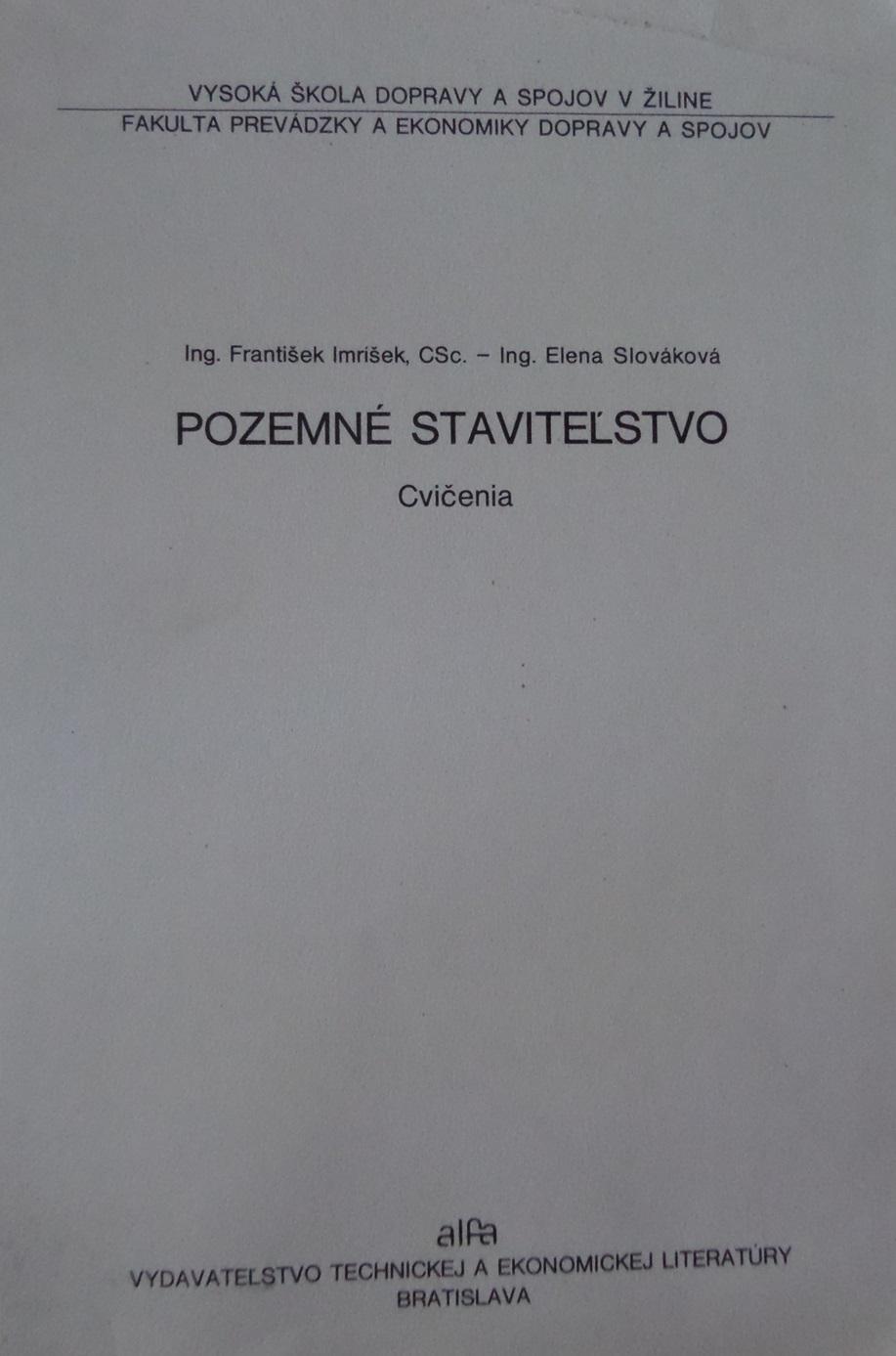 Pozemné staviteľstvo: Cvičenia