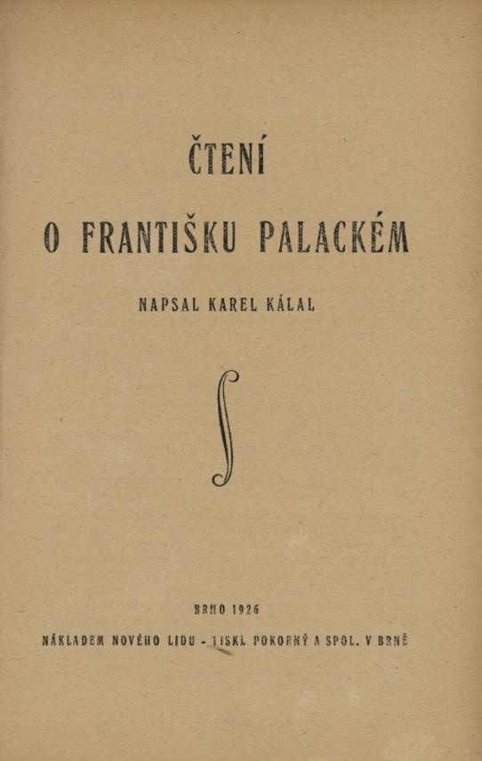 Čtení o Františku Palackém