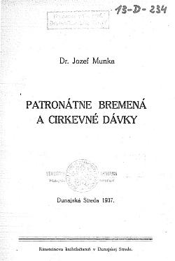 Patronátne bremená a cirkevné dávky